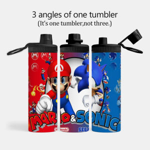 Sonic the Hedgehog Isolated Water Bottles Stainless Steel Wide Mouth Spout Lid 600ml Leakproof Double Wall Vacuum Isolated Sports Bottle Lightweight