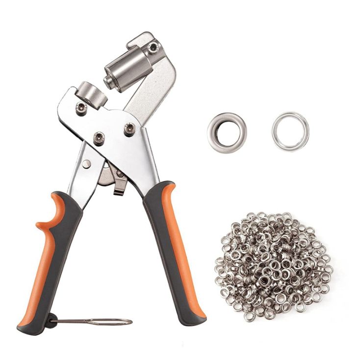 Grommet Tool, Handheld 3/8 in. Eyelet Kit Grommet Press with 500...