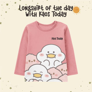 Kaos Lengan Panjang Full Print Premium Anak Peach Duck
