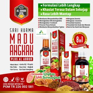 Sari Kurma Madu Angkak Plus Herbal 8in1 Al Abror Original BPOM Herbal DBD Trombosit HB Panas Demam