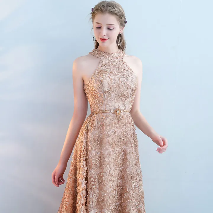 Glary Star Evening Dresses Female Celebrity Hanging Neck French Fashion  Trend Dress | Lazada PH