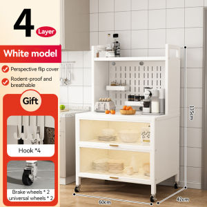 Rak Dapur Steel Storage Rak Kitchen Organizer Living Room Rack Kitchen Multifunction Cabinet Microwave Oven Rak