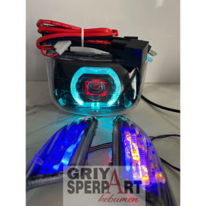 Lampu depan suprax lama 100 custome biled billed MATRIX dan sen Runing + Relay