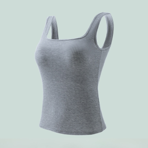 เสื้อกล้ามหลังตัว U สวยไม่ต้องใส่บราอีก  มีฟองน้ำในตัว นุ่มและระบายอากาศได้ดี ด้านหลังแบบลำลองอเนกประสงค์