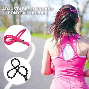 [SG | Extremely Firm] 2pc set Super Durable Adjustable Hairband Ponytail Holder for Sports Hair Tie Hair Band For Extremely Thick hair