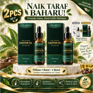 KOLAKOLA Pure Castor Oil 30ml Minyak Kastor Cold Pressed Hair Growth & Scalp Care