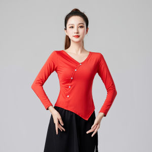 Autumn Long Sleeved Classical Dance Performance Suit With Button Style Martial Arts Training For Women