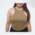 Bea Racer Croptop Sando – Plus Size, Cotton Spandex, Comfy Fit (L-2XL). 