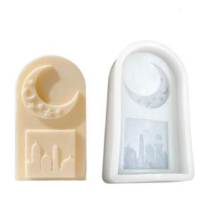 Lâu đài mặt trăng khuôn silicon Kẹo mềm sô cô la khuôn đồ trang trí để bàn thơm thạch cao công cụ làm dễ dàng để làm sạch