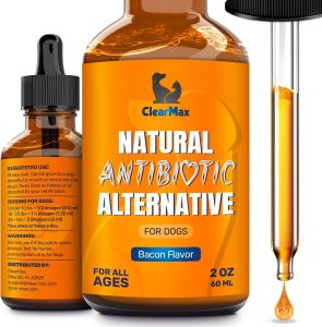 Dog Antitics for Infections Allergies & Coughs – Bacon Flavor 2 Oz Natural Antitics for Dogs with Cranberry Provide Urination & Digestion Care – Natural Ingredients