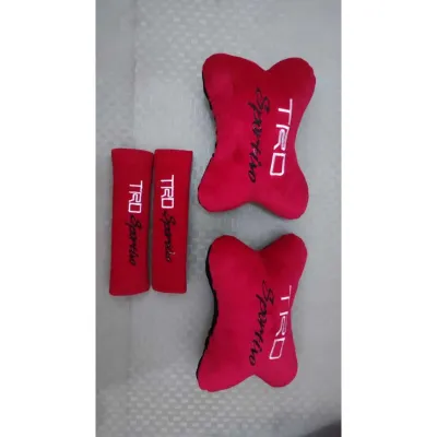 Bantal Mobil Aksesoris Sandaran Jok Mobil TRD SPORTIVO Hitam - Merah