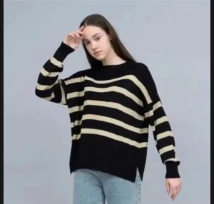 MAUDY SWEATER RAJUT GARIS KNIT KOREAN STYLE