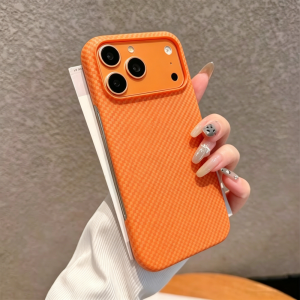 Ultra Thin Carbon Fiber Kevlar Stripes Texture Case For iPhone 17 Air 16 15 14 Plus 13 12 Pro Max Frameless Frosted Bumper Cover