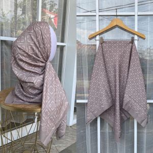 Kerudung segiempat voal motif / jilbab segiempat motif jp