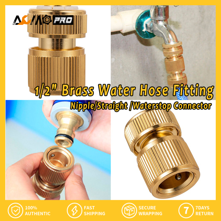 AumoPro 1pc 1/2" Brass Garden Lawn Water Hose Fitting Set Hose Quick