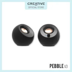  Creative Pebble V3 Minimalistic 2.0 USB-C Desktop Speakers with  USB Audio, Clear Dialog Enhancement, Bluetooth 5.0, 8W RMS with 16W Peak  Power, USB-A Converter Included (White) : Electronics
