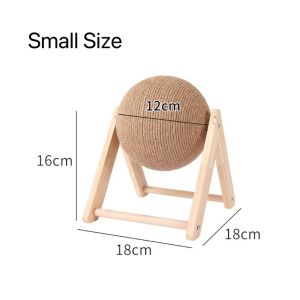 HATELI Cat Scratcher Toy Cat Scratching Ball Toy Natural Sisal Rope Kitten Scratching Ball Scratcher with Ball Anti-Depression Exercise Wheel for Cats