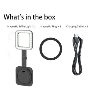 2024 magnetic selfie light 2in1 adjustable 180° flip phone bracket led fill light for iPhone 16 15 14 13 12 Android makeup