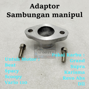 Adaptor sambungan manipul Beat Vario Spacy Scoopy Pakai karburator Supra Grand Karisma Revo Kualitas sangat bagus Presisi dan Awet (Bisa Cod)