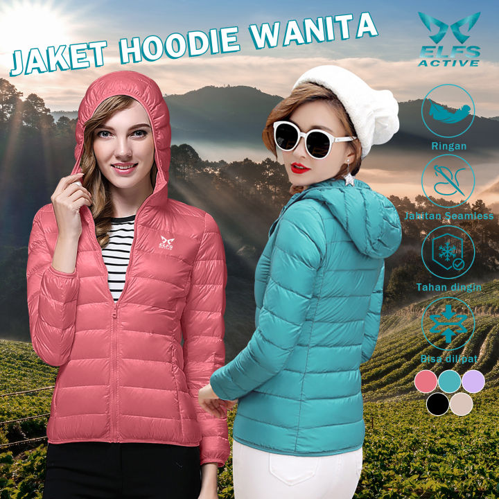 Elfs Active PUFFIN Down Hoodie Jaket Bulu Angsa Wanita
