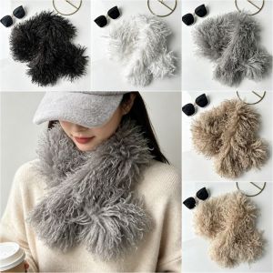 KARWEN863 Làm dày Khăn quàng cổ mùa đông Vải nhung mềm mại Chống gió Khăn lông mềm Thời trang Giữ ấm Khăn quàng cổ nữ Mùa đông