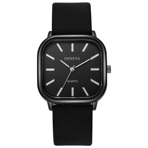 QSJ207 Jam Tangan Casual Jam Tangan Analog Quartz Strap Kulit Pu Leather Wanita