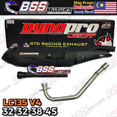 DynoPro Turbo Racing Exhaust Pipe Maniful 28mm 30mm 32mm 35mm Y15 Y15ZR V1 V2 LC135 V1 Open Racing Muffler DYNO PRO