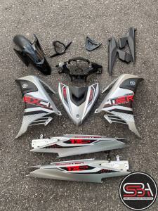 YAMAHA BODYSET LC 135 V6 EXCITER 2021 NEW DESIGN SPECIAL EDITION SILVER STRIPE TANAM FREE EMBLEM - OEM COVERSET