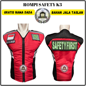 Rompi Safety Vest K3 Jaring Terbaru | Rompi lapangan Banah Taslan Rompi Pria Outdoor Serbaguna