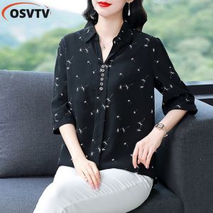 Chiffon Shirt for Women Floral Sleeve Shirt Casual Blouse