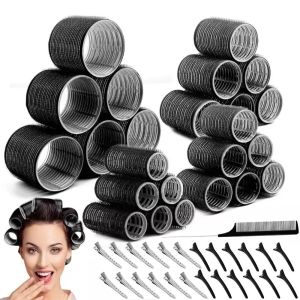 STARGOODS 50Pcs 4 Sizes Rollers Self-Grip Hair Rollers Set Heatless DIY Hair Curlers for Women Bang Roll Curler Reusable Curly Hair Roller Barber