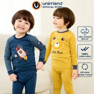 Bộ quần áo dài tay dáng ôm cotton mùa thu đông cho bé trai Unifriend Hàn Quốc U2022-16. Size 3 4 5 6 7 8 tuổi