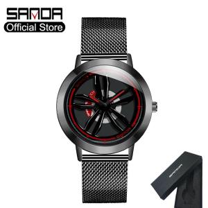 Sanda เดิมหมุนหน้าปัดรายการใหม่ออกแบบหรูหราผู้ชายนาฬิกากีฬาแฟชั่นกันน้ําธุรกิจควอตซ์นาฬิกาสแตนเลสตาข่ายเข็มขัดแฟชั่นผู้ชายแท้ผู้ชายนาฬิกา