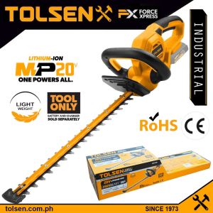 Tolsen LI-ION Cordless Hedge Trimmer 18" CE Approved