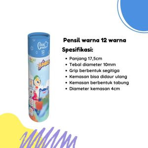 Gulalibooks Pensil Warna Toodler Little Creator 12 dan 24 Colors Pencil Pigmented Ergonomis