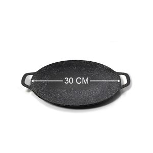 Wajan Panggangan Anti Lengket Bulat Diameter 34CM- Grill Pan Datar untuk BBQ Daging dan Sayuran