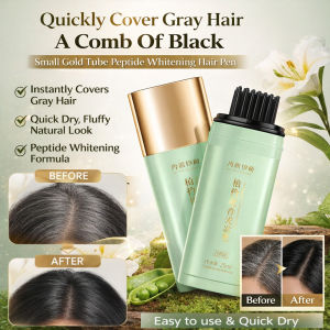 Gray Hair Color Correction Pen Hair Touch Up Pen Temporary Hair Color Stick Non-Damaging Quick Root Concealer Waterproof and Sweat-Proof Hair Dye Comb