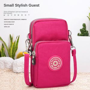 YOCKY Casual Fashion Design Makeup Bags Three Zippers Bags Solid Color Cosmetic Bags Women Crossbody Bag Small Shoulder Bag Korean Style Wallets Wrinkle Arm Bag