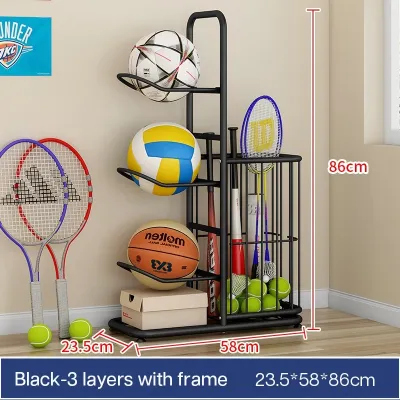 Basketball Storage Rack Football Volleyball Organizer Rack Multi-layer Basketball Rak for Kids