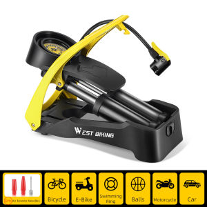 Tây đi xe đạp xe đạp bơm chân xi lanh đôi 160PSI Máy bơm áp suất cao với đồng hồ đo áp suất scharder van Presta vòi mở rộng