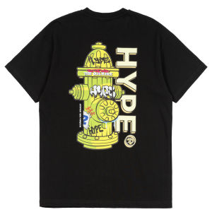 HYPE Cartoon Fire Hydrant T-shirt Crewneck Loose and simple high-quality cotton top for men and women