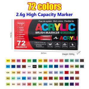 Professional 36/48/60/72Color Straight Liquid Acrylic Marker Soft Tip Press-Free Art Drawing Pen Student Watercolor Pens