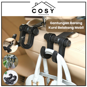 COSY Gantungan Barang Kursi Belakang Mobil Car Seat Hanger Hook Holder Bag Organizer 2 in 1