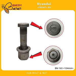 QUEENBEE 104mm Hyundai Truck Front HUB BOLT WITH NUT WHEEL STUD BOLT RH RIGHT SIDE BN-165 H.W HIGH QUALITY