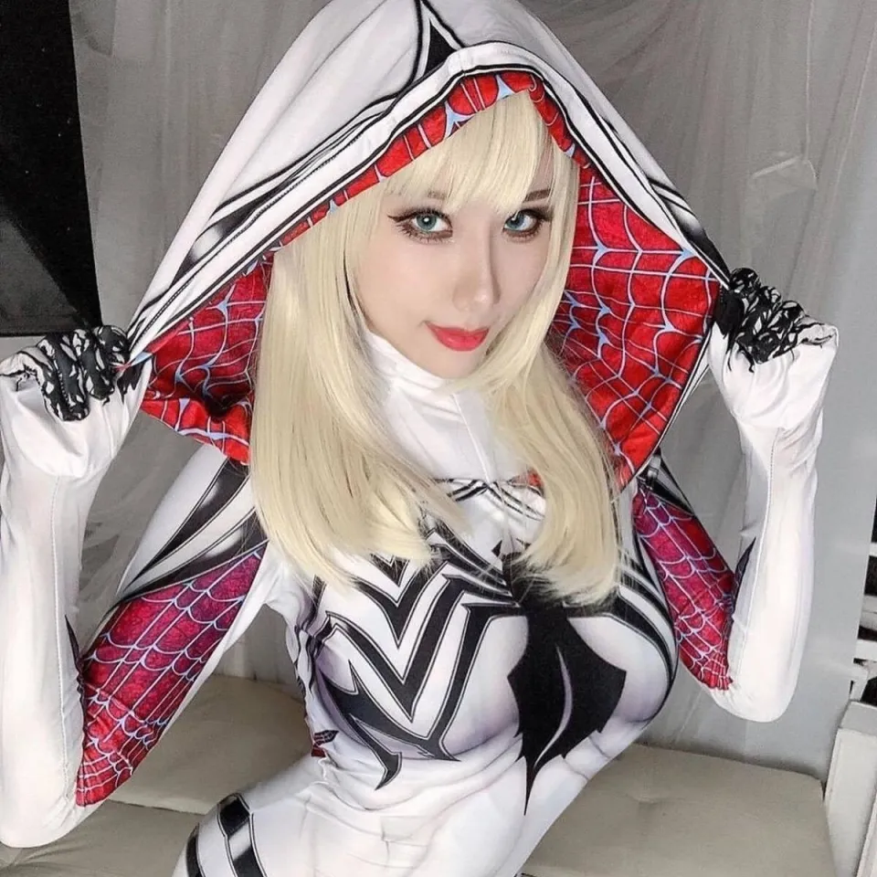 SpiderMan Gwen Stacy Cosplay Costumes for Women Print Adult Kids Jumpsuits  for Halloween Party Spider Girls Cosplay Costumes | Lazada