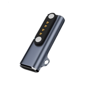 Magnetic Type C to 2Pin/4Pin Adapter for Bone Conduction Headphones 7.62mm Spacing Aluminum Shell with Blue LED Light