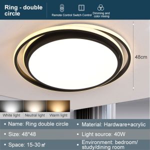 【5-years warranty】Led Ceiling Light Modern Lampu Siling Ruang Tamu Acrylic Ultra Ceiling Light tri-color Ceiling Lampu