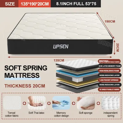 🚀24-Hour Shipping🚀 COSOVA 8 Inch Memory Foam Spring Mattress Ergonomic Mattress Medium Firm Foam Bed 10 Years Warranty