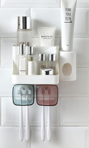 MQ Rak Sikat Gigi Kamar Mandi Tooth Brush Hanger Organizer 2-4 Cup Set Plastik