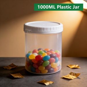 INNEWIN Plastic Empty Jar 1000ml with Cover Packaging Bottle Portable Airtight Sealing Storage Container Paint Can